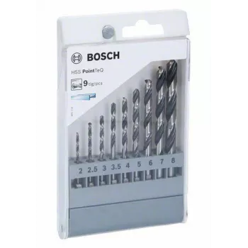 Set punte per metallo Bosch HSS PointTeQ, 9 pezzi, 2-10 mm, punte elicoidali 2607002826