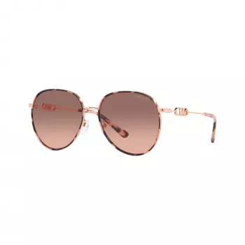 Occhiali da sole donna Michael Kors MK1128J110813 pilot, montatura oro chiaro, lenti marroni sfumate, 58/17/145 mm