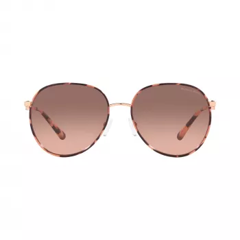 Occhiali da sole donna Michael Kors MK1128J110813 pilot, montatura oro chiaro, lenti marroni sfumate, 58/17/145 mm