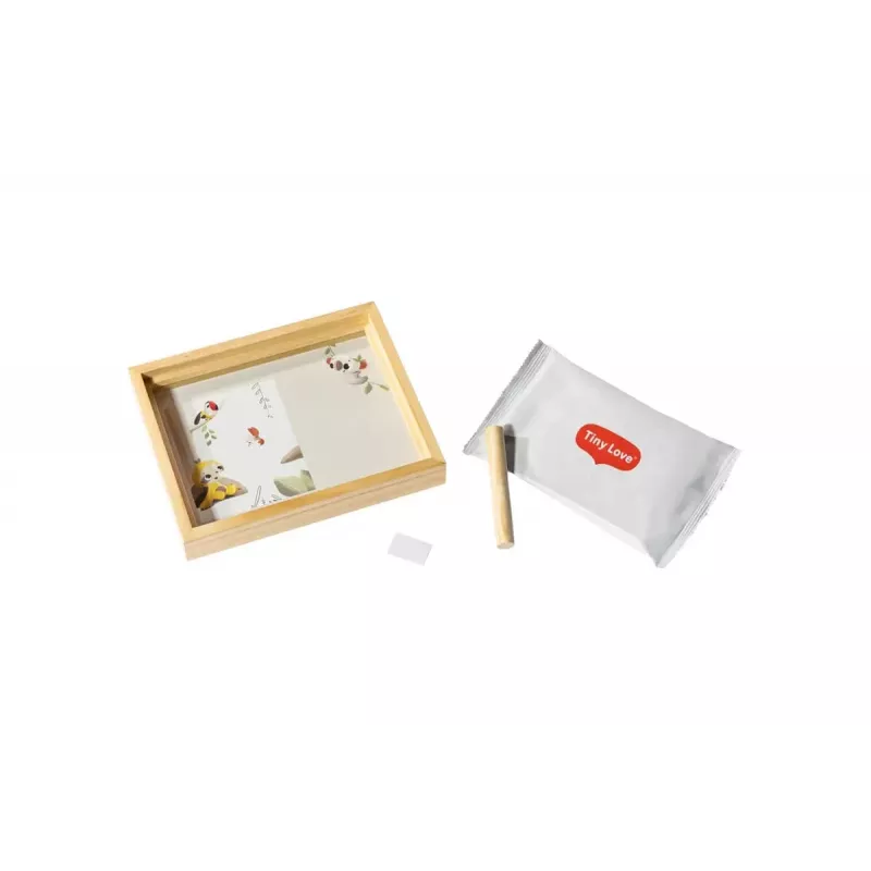 Tiny Love Set ricordo semplice con cornice in legno per impronte mani e piedi del bambino