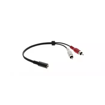 Kramer C-A35F/2RAM-1 Cavo adattatore audio - jack 3,5 mm femmina su 2x RCA maschio, 30 cm, nero