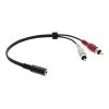 Kramer C-A35F/2RAM-1 Cavo adattatore audio - jack 3,5 mm femmina su 2x RCA maschio, 30 cm, nero