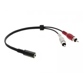 Kramer C-A35F/2RAM-1 Cavo adattatore audio - jack 3,5 mm femmina su 2x RCA maschio, 30 cm, nero