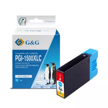 G&G cartuccia d'inchiostro compatibile Canon PGI-1500XLC ad alta resa, ciano (9229B001)