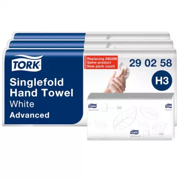 Tork Advanced H3 asciugamani piegati a Z 2 veli bianco (290258) – 3750 asciugamani