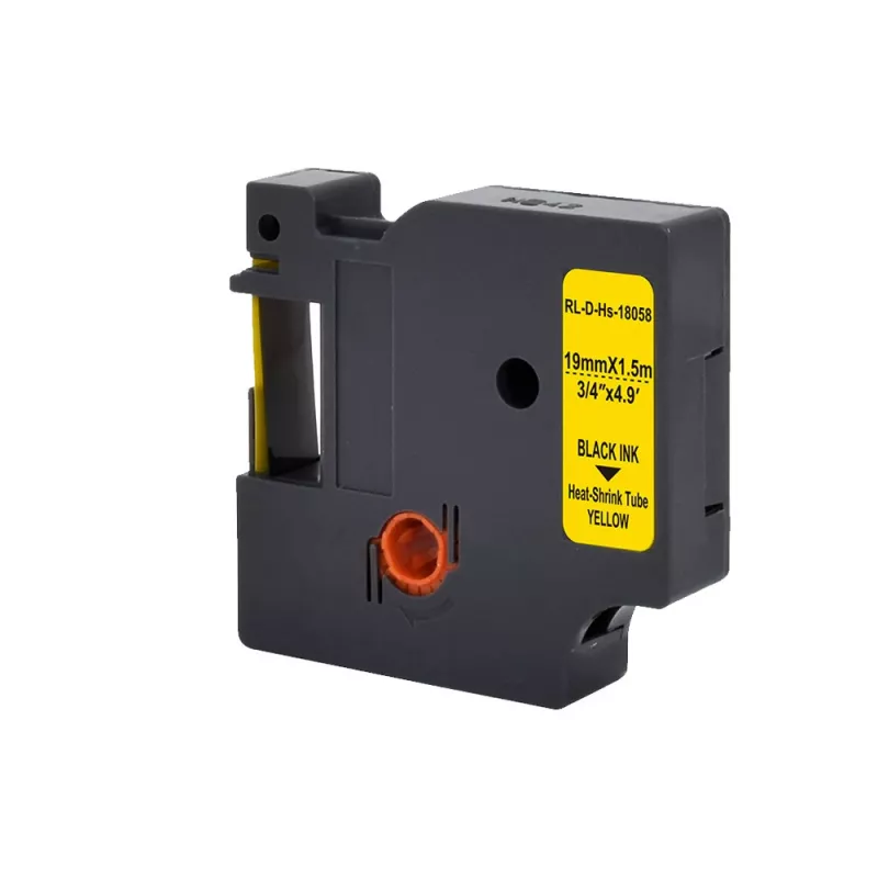 G&G nastro per etichettatrice in poliolefina giallo/nero 19mm x 1,5m RL-D-Hs-18058-BK/YE-19MM*1.5M
