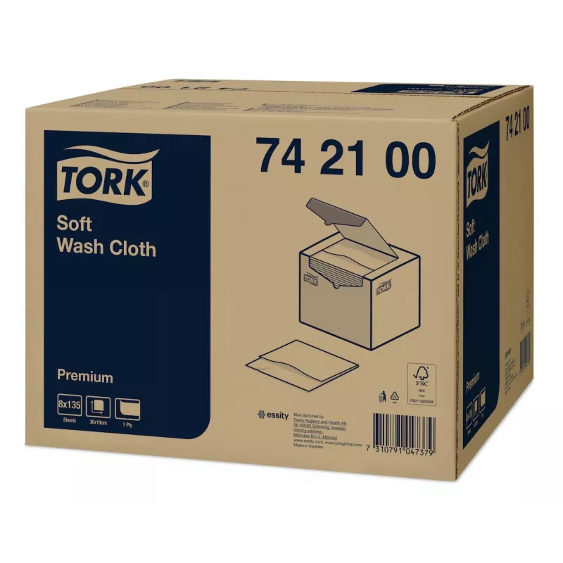 Tork Premium Soft panni lavaggio 1 velo bianco, 1080 panni (742100)
