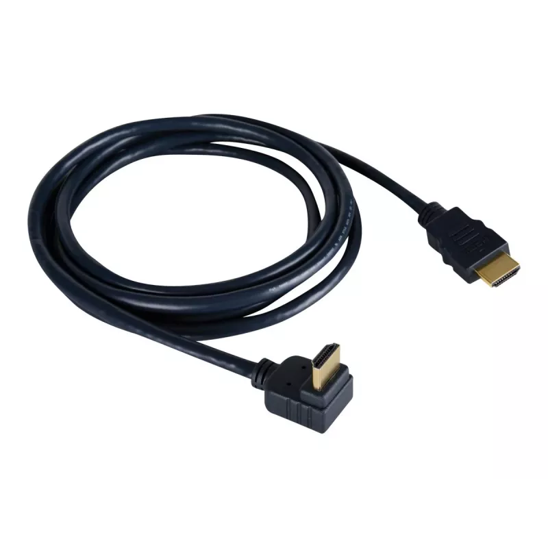 Kramer C-HM/RA-3 Cavo HDMI High-Speed con Ethernet, angolare su dritto, 0,9 m, grigio, 4K 97-0143003