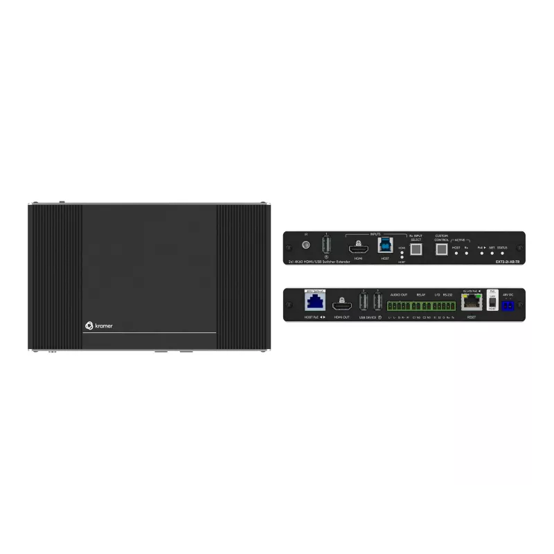 Kramer Electronics EXT3-21-XR-TR HDMI AV+ USB+ GE Smart Tx PoE a 2 vie e Switcher Rx 2x1 (50-80584090)