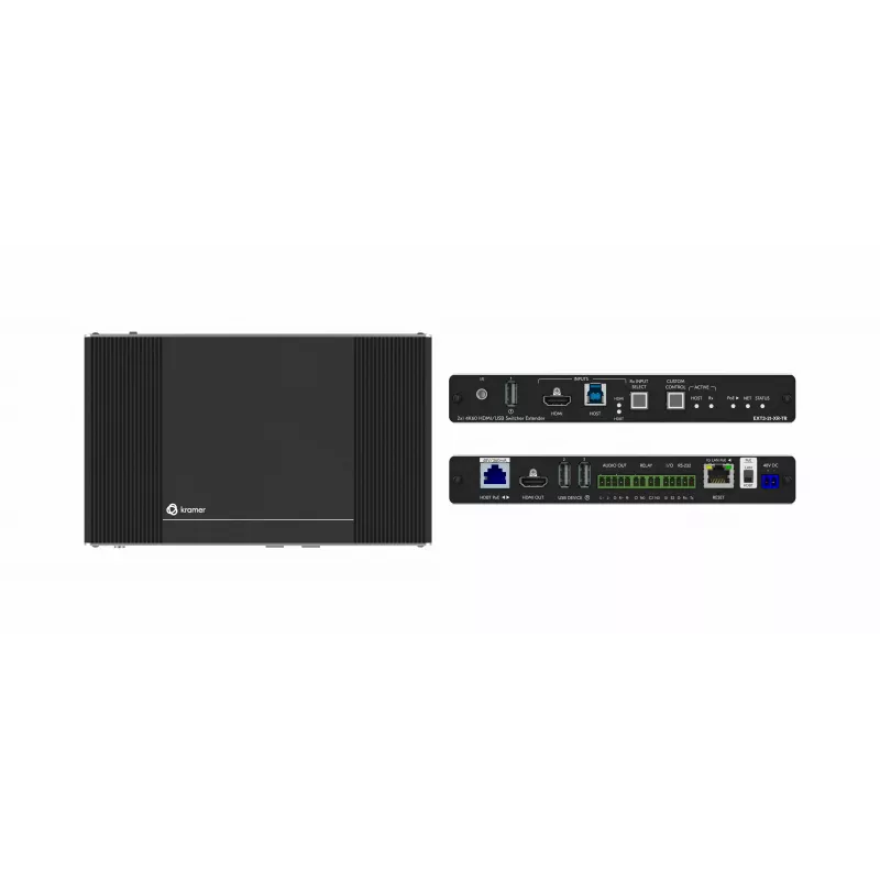 Kramer Electronics EXT3-21-XR-TR HDMI AV+ USB+ GE Smart Tx PoE a 2 vie e Switcher Rx 2x1 (50-80584090)
