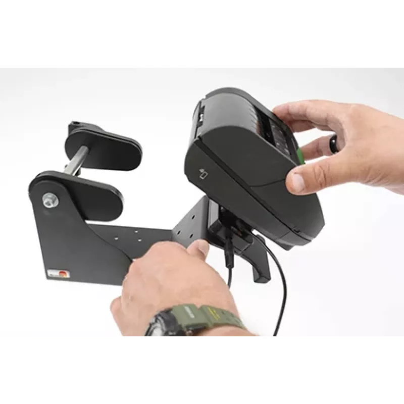 Brodit Supporto per stampante con funzione rotolo etichette per Zebra Alpha 30L/40L, VESA75, AMPS, MultiMoveClip, Power Block 217034