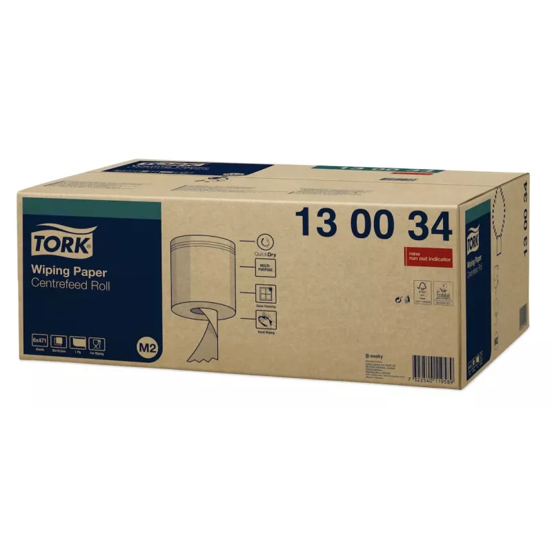Tork Premium M2 Rotoli di carta per pulizia centrefeed bianca, 1 velo, 471 fogli, 6 rotoli (130034)