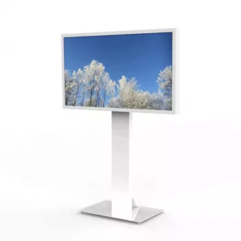 HI-ND MOUNTS HI-ND supporto a pavimento in vetro universale 49-65 bianco RAL 9003 supporto a pavimento per display FS0000-5001-01