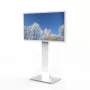HI-ND MOUNTS HI-ND supporto a pavimento in vetro universale 49-65 bianco RAL 9003 supporto a pavimento per display FS0000-5001-01