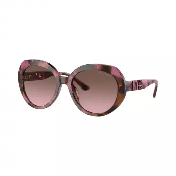 Michael Kors MK2214U39989T Occhiali da sole donna quadrati in acetato, montatura tartaruga scura, lenti sfumate marroni, 56mm