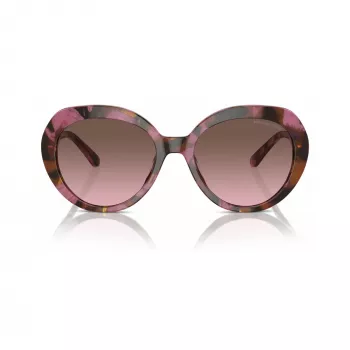 Michael Kors MK2214U39989T Occhiali da sole donna quadrati in acetato, montatura tartaruga scura, lenti sfumate marroni, 56mm