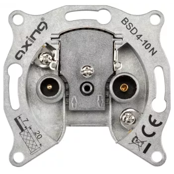AXING BSD 4-10N Presa di connessione antenna multimediale, 4 uscite, 5-1006 MHz, 10 dB, da incasso BSD00410N