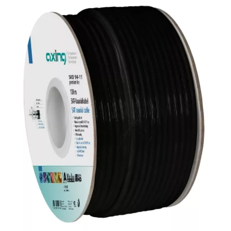 AXING SKB 94-11 cavo coassiale, tripla schermatura, 100 m, bianco SKB09411