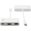 Kramer ADC-U31C/M2 adattatore multiporta USB-C – 4K HDMI, USB-A, USB-C PD, 17 cm, bianco 99-97210004