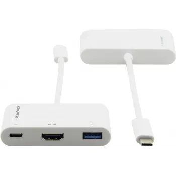 Kramer ADC-U31C/M2 adattatore multiporta USB-C – 4K HDMI, USB-A, USB-C PD, 17 cm, bianco 99-97210004