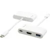 Kramer ADC-U31C/M2 adattatore multiporta USB-C – 4K HDMI, USB-A, USB-C PD, 17 cm, bianco 99-97210004