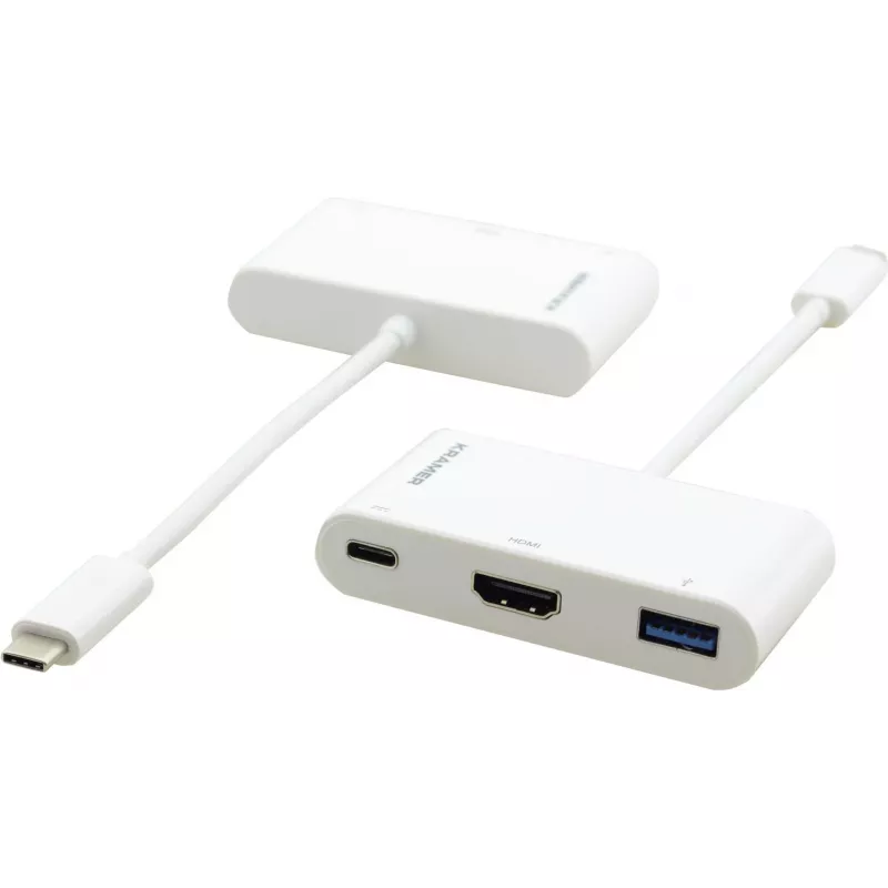 Kramer ADC-U31C/M2 adattatore multiporta USB-C – 4K HDMI, USB-A, USB-C PD, 17 cm, bianco 99-97210004