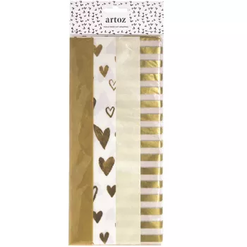 ARTOZ carta velina decorativa pois oro/bianco 50 x 70 cm (144500-76)