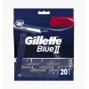 Gillette Blue II rasoi usa e getta per uomo, 20 pezzi, lame doppie con Lubrastrip 7702018466757