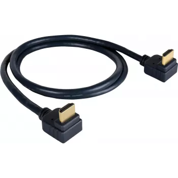Kramer C-HM/RA-6 cavo HDMI High-Speed con Ethernet, connettore maschio HDMI a connettore maschio HDMI ad angolo retto, 1,8 m, tripla schermatura, grigio, supporto 4K 97-0143006