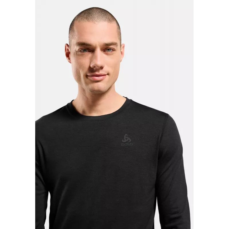 Odlo Merino 200 BL Top Crew Neck LS maglia intima tecnica - nero - XXL