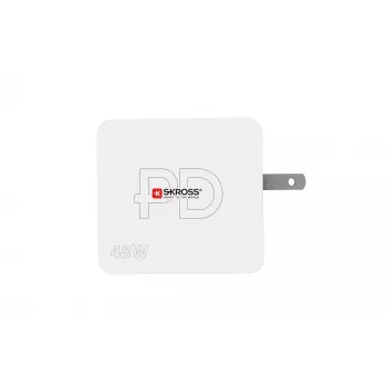 SKROSS Multipower Combo+ US 48W caricabatterie da parete USB con USB-C PD e 3 porte USB-A SKKT000348WPDUSCCN