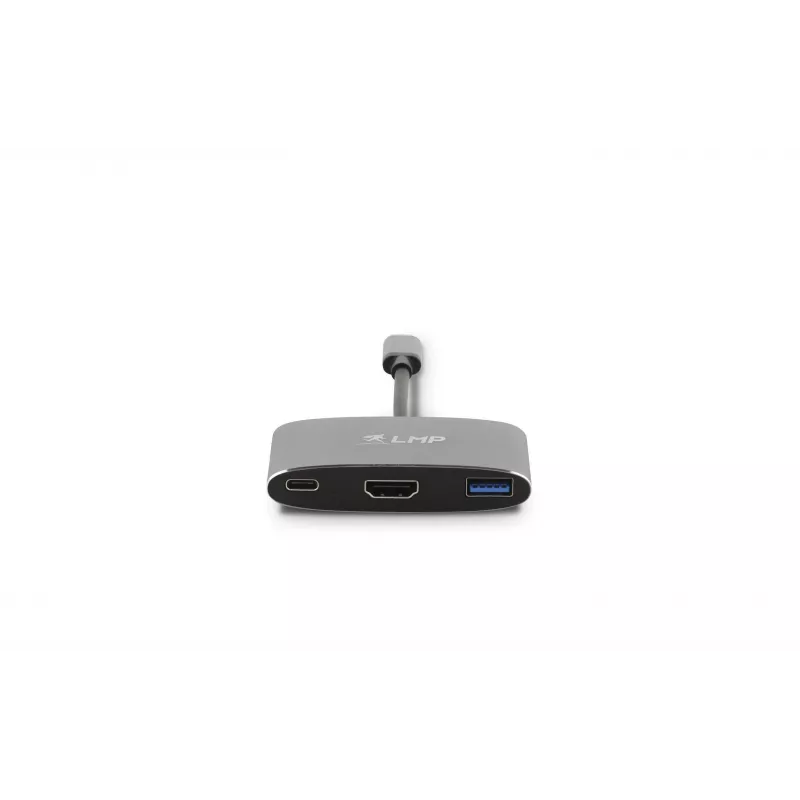 LMP USB-C Combo Hub - HDMI, 3x USB-A, USB-C PD 60W, 5Gbps, Space Grey alluminio per MacBook 12