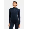 Odlo donna Merino 200 BL top dolcevita manica lunga half zip base layer - Dark Sapphire, taglia M