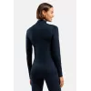 Odlo donna Merino 200 BL top dolcevita manica lunga half zip base layer - Dark Sapphire, taglia M