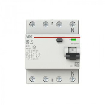 AEG BUSCH JAEGER FN463/A300 interruttore differenziale, 4P, 63A, 300mA, tipo A 2CSF704156R3630
