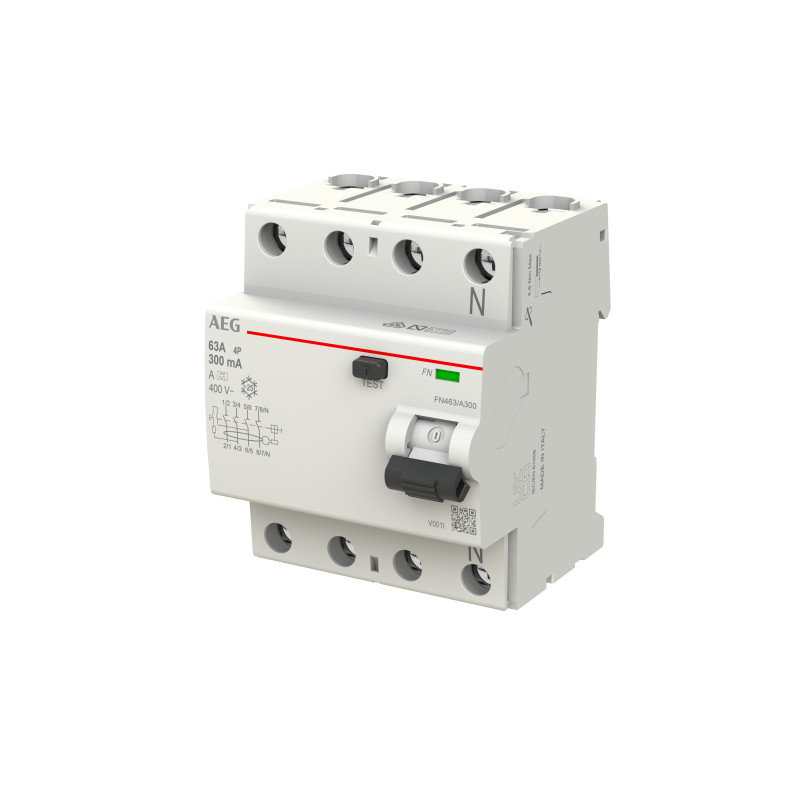 AEG BUSCH JAEGER FN463/A300 interruttore differenziale, 4P, 63A, 300mA, tipo A 2CSF704156R3630