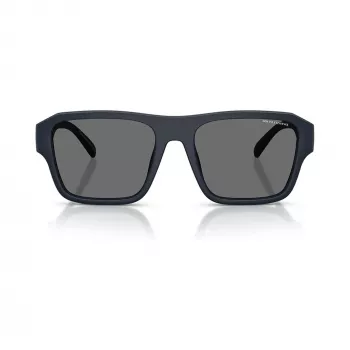 Armani Exchange Uomo AX4154SU-56 Occhiali da sole rettangolari, montatura nera, lenti grigie, 56mm