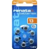 Renata ZA13.DP6 0HG Batteria per apparecchi acustici zinco-aria PR48, 1,4 V, 305 mAh, confezione da 6
