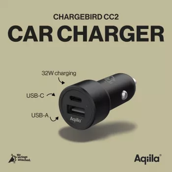 Aqiila CHARGEBIRD CC2 Caricabatterie da auto nero, 32 Watt (AQCCCC2CBI403)