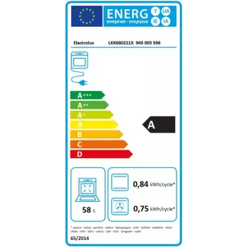 Electrolux LKK660221X Cucina a gas indipendente con forno elettrico, acciaio inox anti-impronta, 60 cm