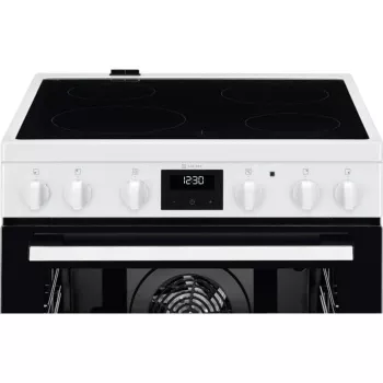 Electrolux LKR64023AW Cucina elettrica indipendente con piano cottura in vetroceramica, 4 zone, forno 58L, bianco