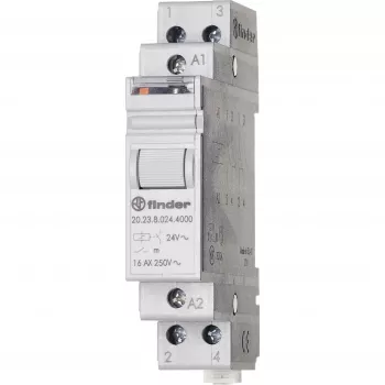 Finder Serie 20 Relè a impulsi, 1NO+1NC, 20A, bobina 24V AC, guida DIN 202380244000