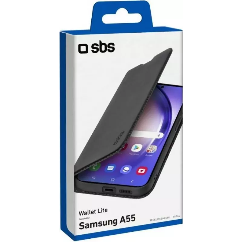 SBS Mobile custodia wallet per Samsung Galaxy A55 5G, nero TEBKLITESAA55K