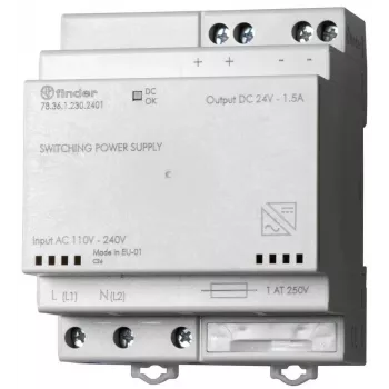 Finder 78.36.1.230.2402 Alimentatore switching 36W 24V DC 1,5A guida DIN