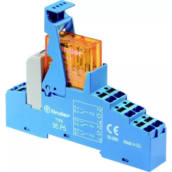 Finder 48.P6.9.024.4050 Modulo relè di interfaccia, bobina 24 V DC, contatto SPDT 16 A, montaggio su guida DIN, indicatore LED