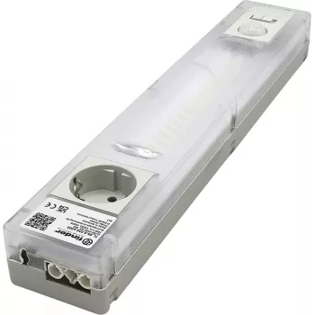 Finder Lampada LED per quadro elettrico con presa Schuko, 6W, 1000lm, 4000K, bianco/trasparente, 360mm 7L.55.8.230.4200