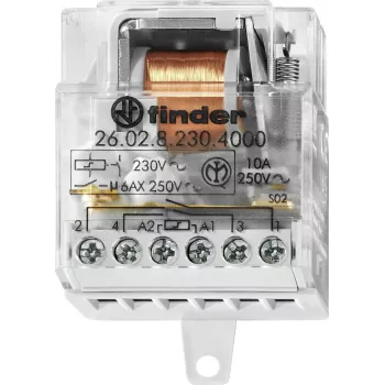 Finder 26.02.8.230.4000 relè a impulsi 2NO 10A 230V AC guida DIN