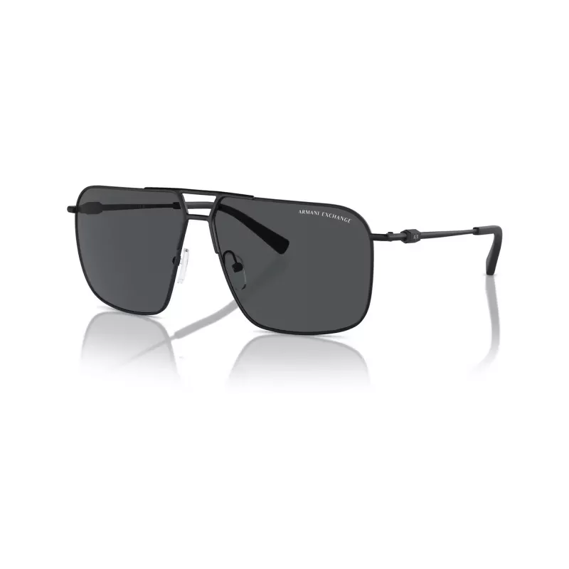 Armani Exchange occhiali da sole uomo rettangolari AX2050S609980 nero opaco/grigio scuro 60mm