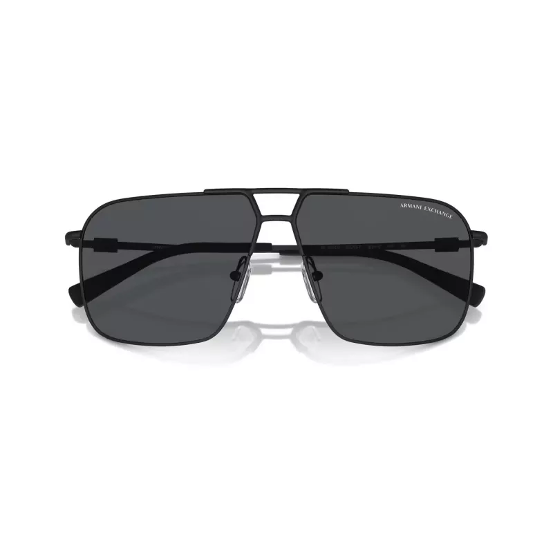Armani Exchange occhiali da sole uomo rettangolari AX2050S609980 nero opaco/grigio scuro 60mm