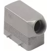 ILME MHO16.25 custodia a cappuccio in alluminio pressofuso, misura 77.27, ingresso laterale, filettatura M25, chiusura a 4 viti, grigio